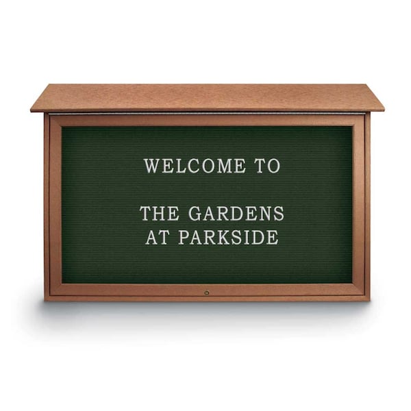 Indoor Enclosed Combo Board, 42"x32", Satin Frame/Black Porcelain & Cork